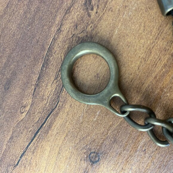 Vintage Bronze-Tone African-Inspired Belt Chain With Textured Discs adjustable - Picture 4 of 8